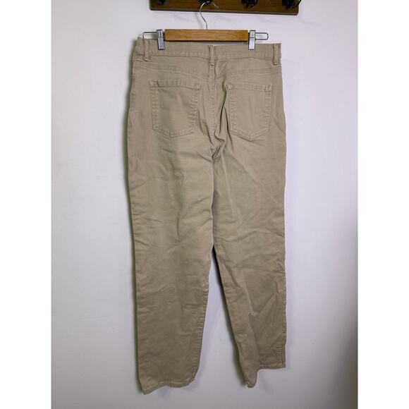 Gloria Vanderbilt Amanda Jeans Womens 14 Long Khaki Beige High Rise Stretch - Picture 1 of 7